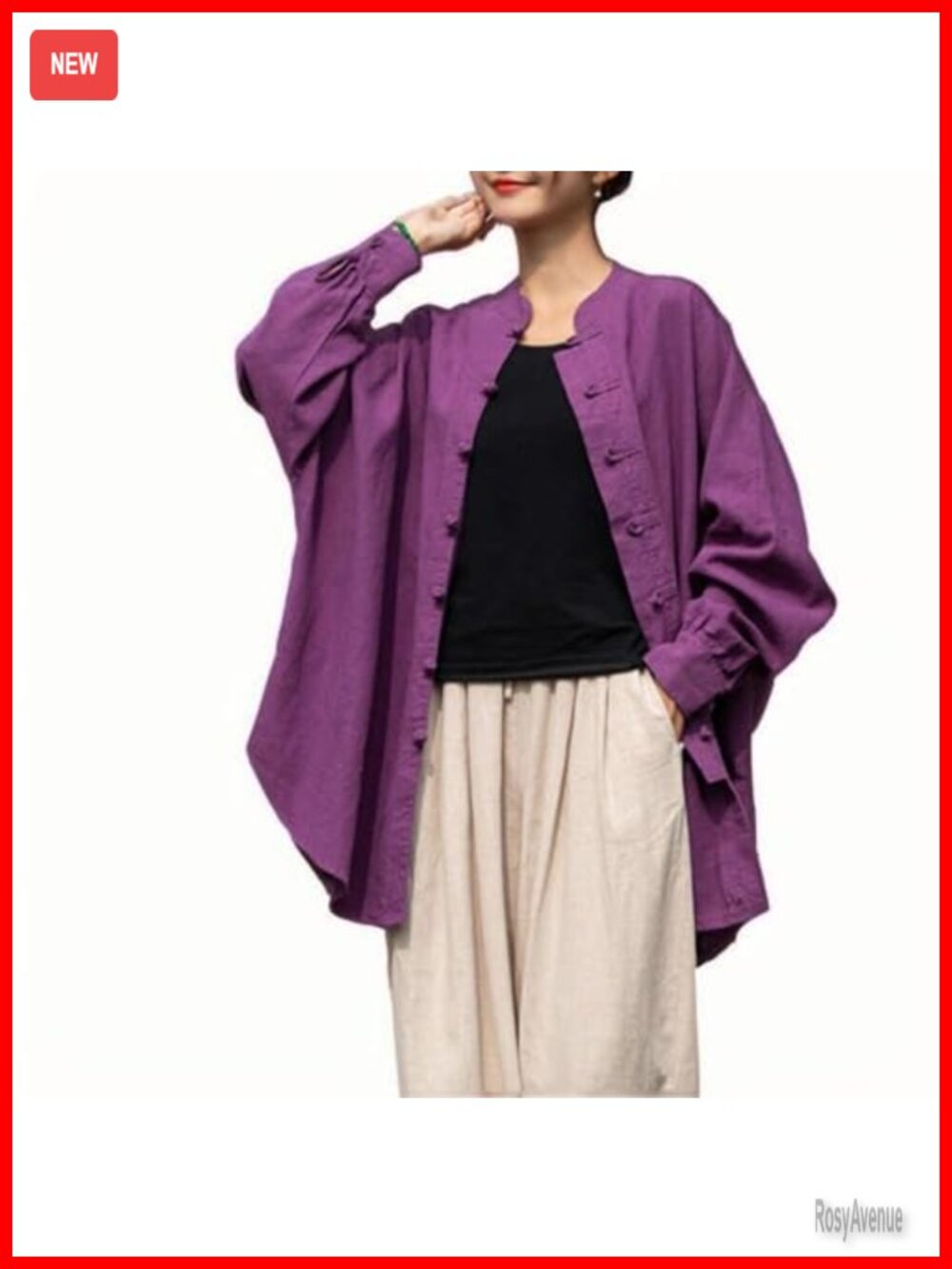 Cotton Linen Button Down Shirt Long Sleeve Oversized Blouse